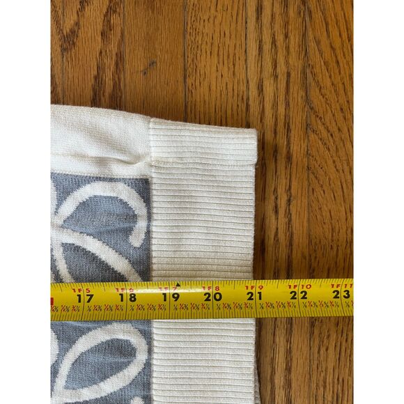 NWOT  LOEWE White Blue Logo Graphic Button Up Cardigan Top  Women's Size Large - Picture 7 of 9
